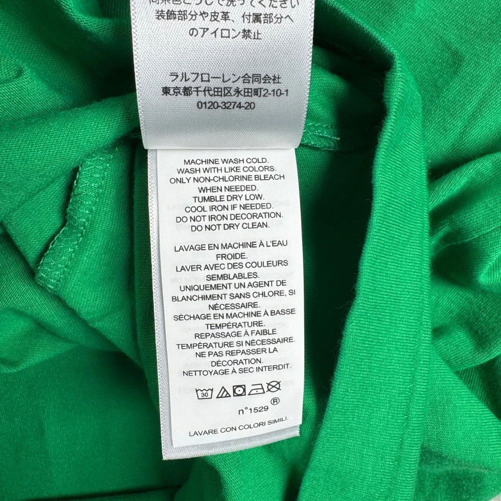 Polo Ralph Lauren T-Shirt HOLE Mens 4XLT Green Script Logo Short Sleeve Tee NWT